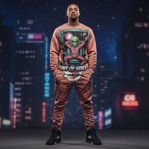Graphic Alien Sweatshirt and Joggers Set